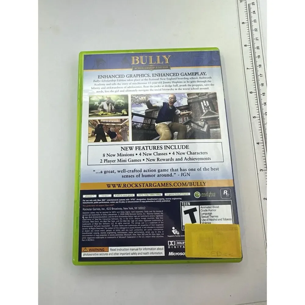 Bully Scholarship Edition Microsoft Xbox 360 2008 Game Complete VGC Retro Gaming